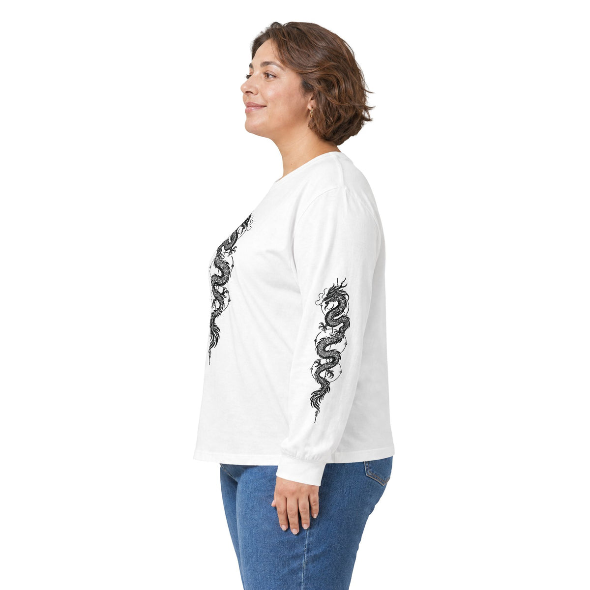 Unisex Dragon Skeleton Long Sleeve Tee