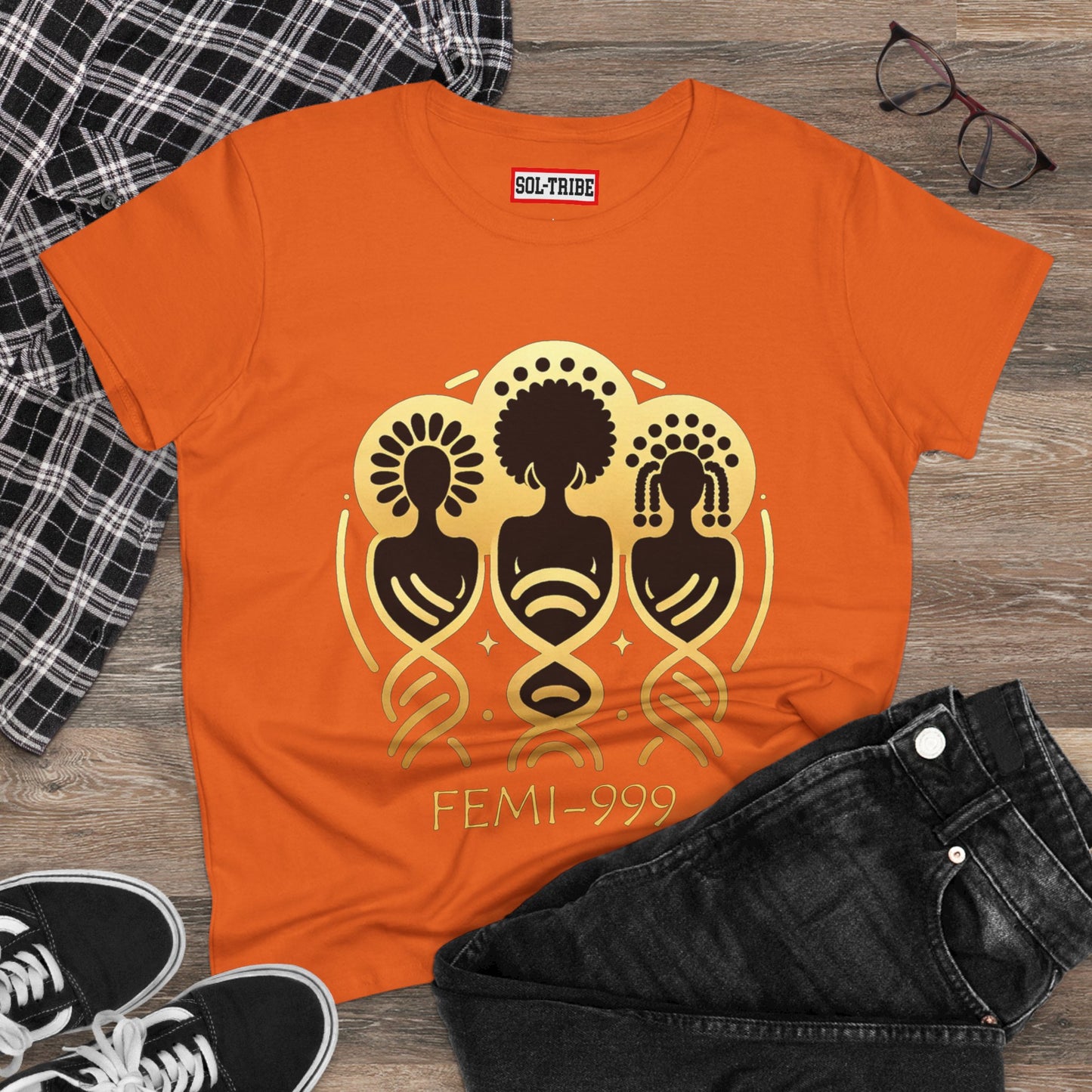 FEMI-9 Women's Graphic Tee - Empowering Design for Everyday Wear