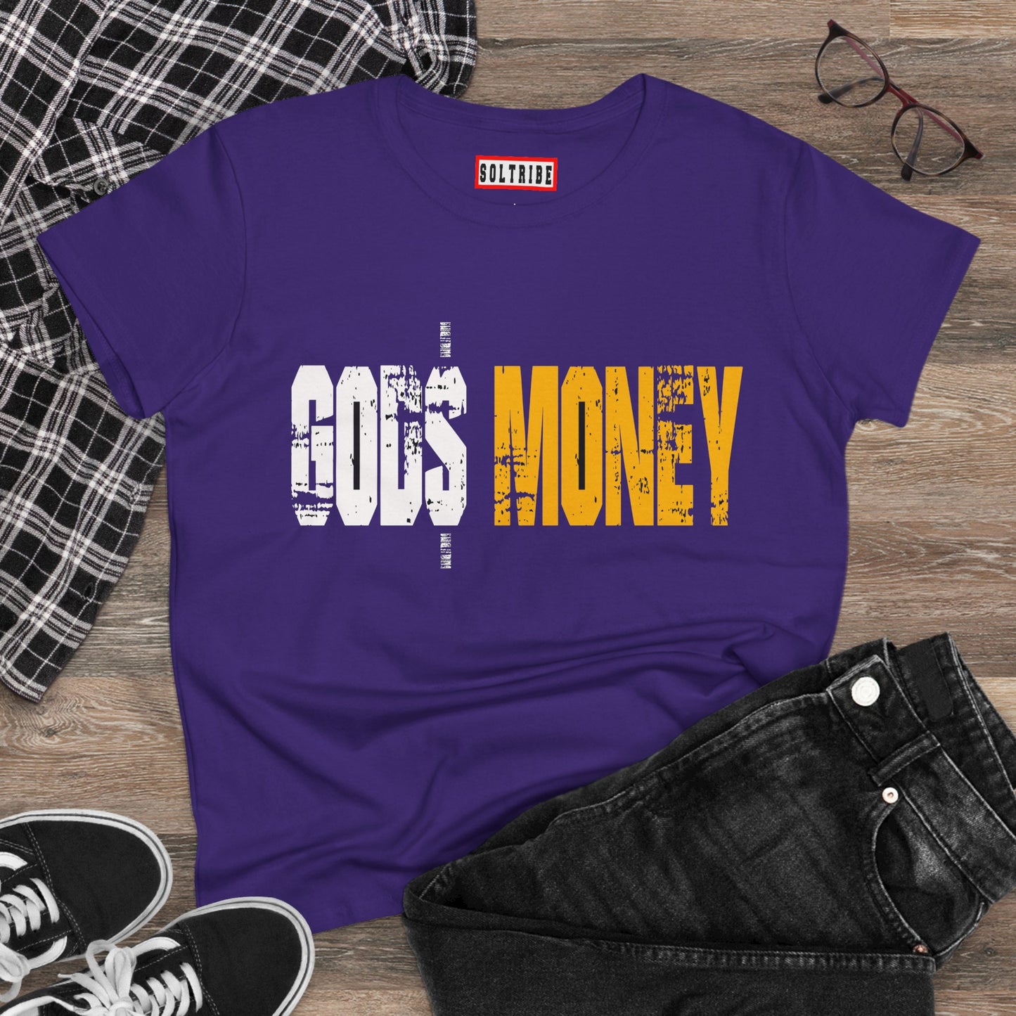 GODS MONEY Women's Midweight Cotton Tee