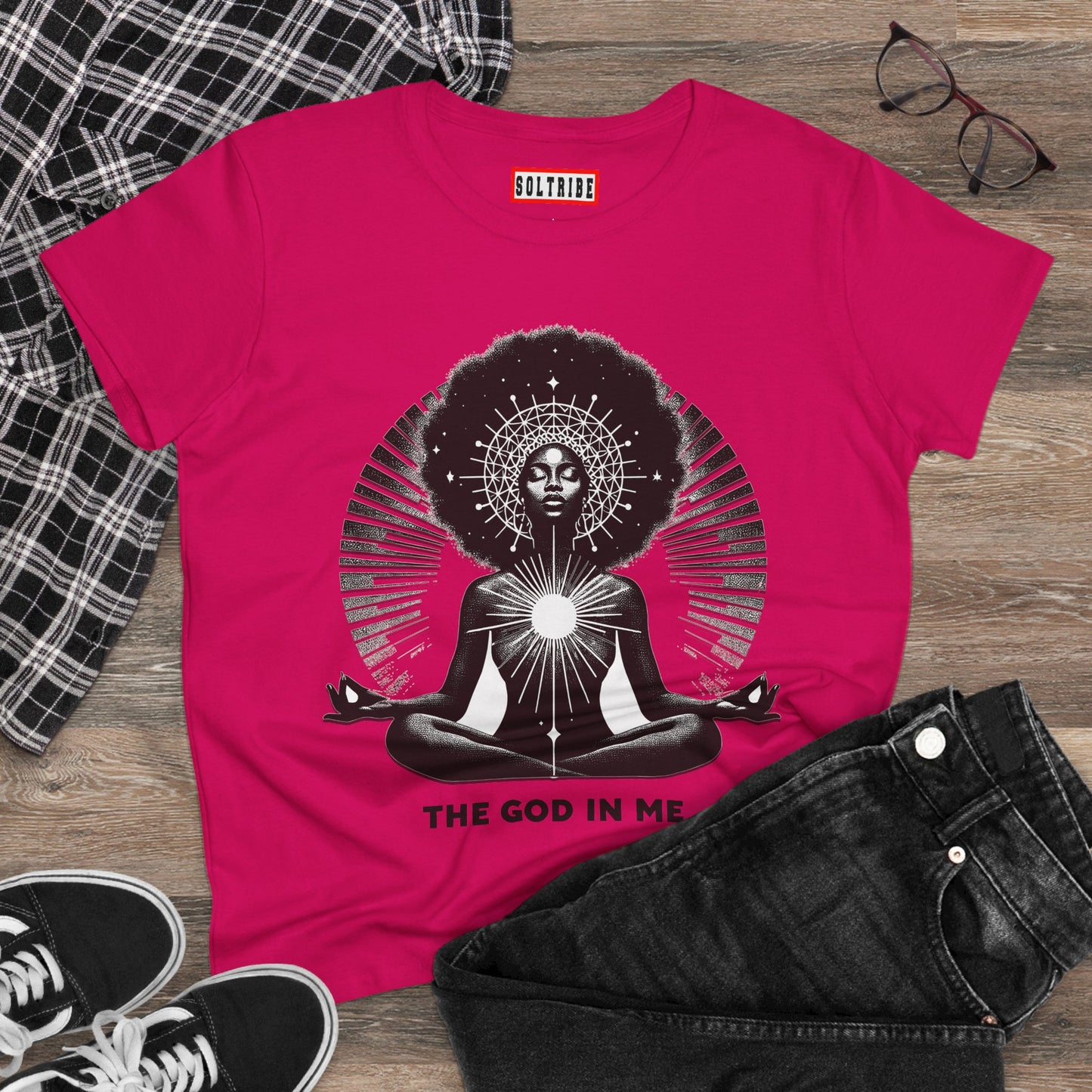 THE GOD IN ME Women's Midweight Cotton Tee