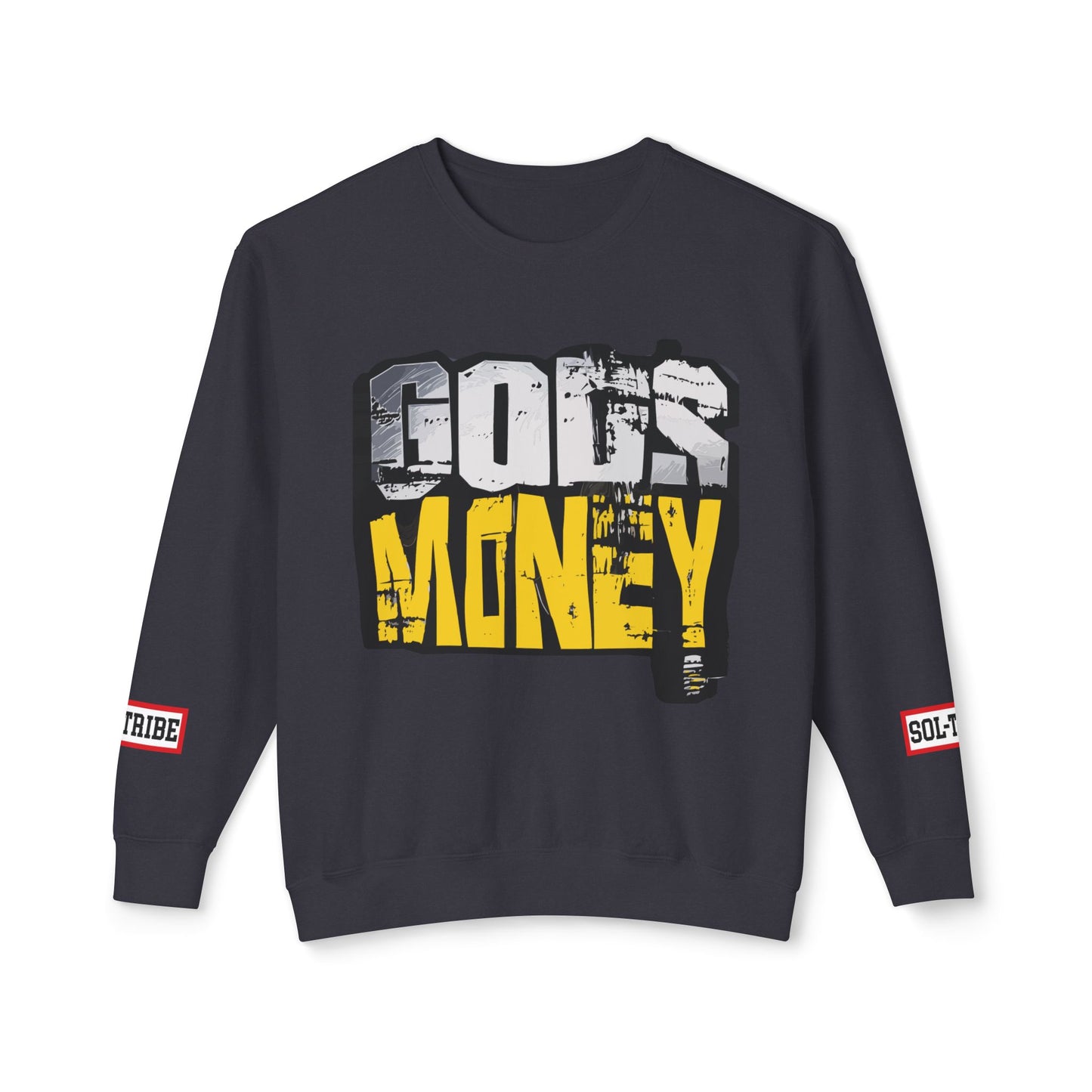 GODS MONEY Crewneck Sweatshirt — Silver & Gold High Frequency Design