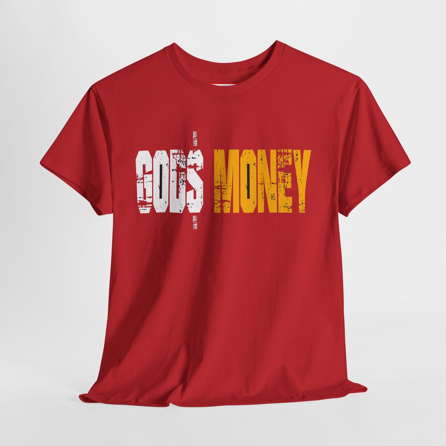 Money Graphic Tee — Distressed "MONEY" Text White T-Shirt