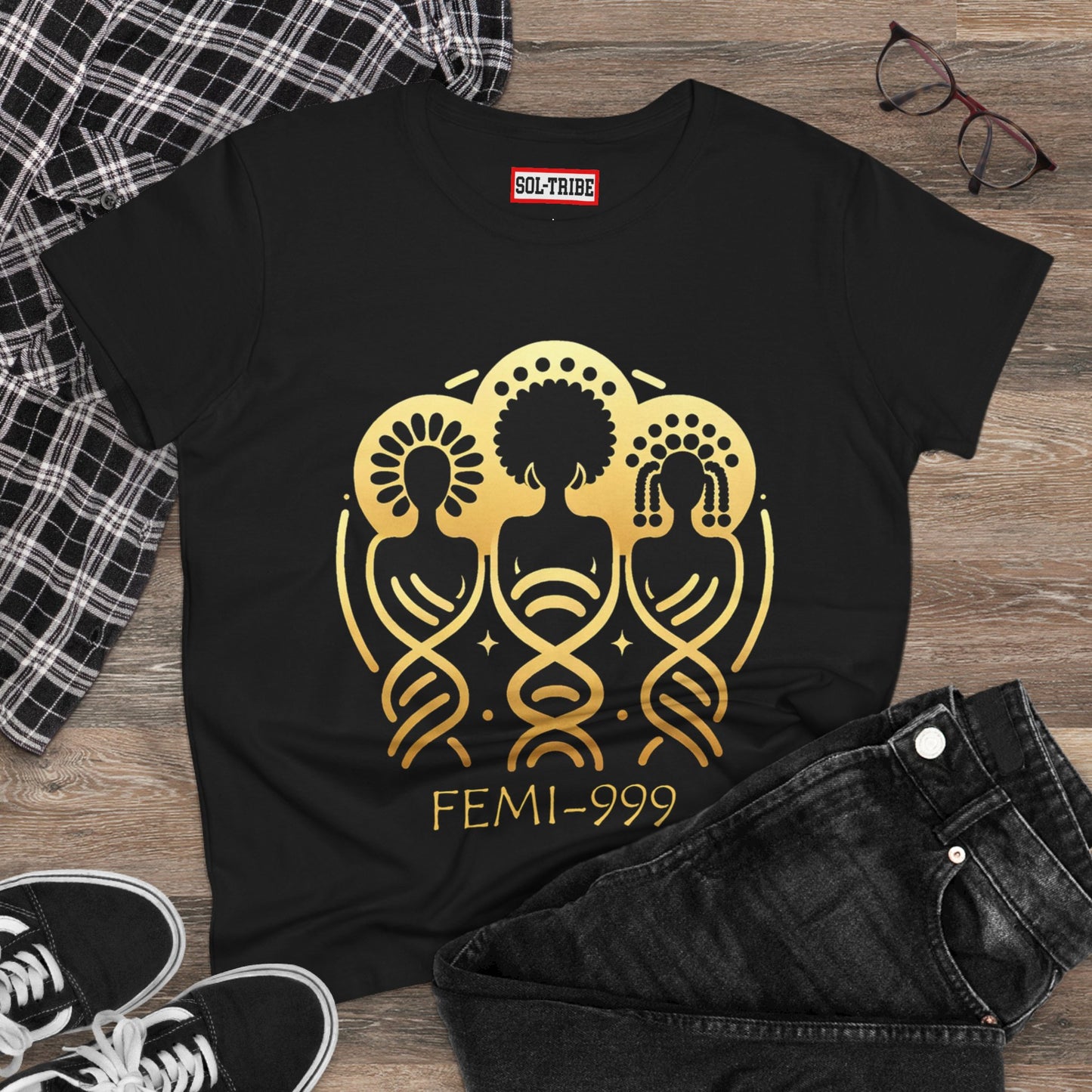 FEMI-9 Women's Graphic Tee - Empowering Design for Everyday Wear
