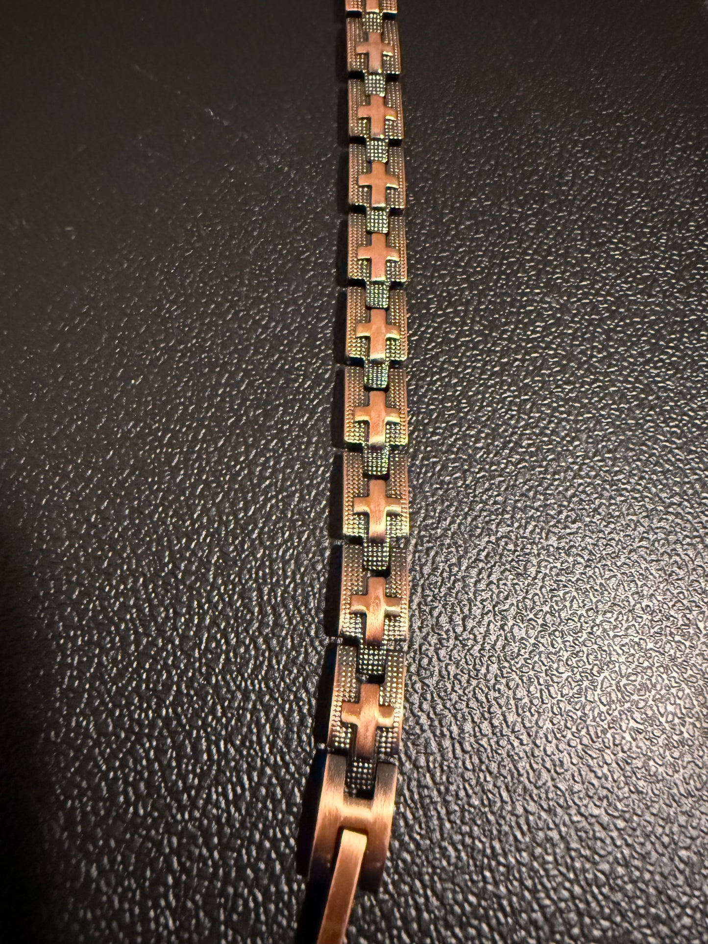 Sacred Cross Red Copper Magnetic Bracelet — 9 Inch