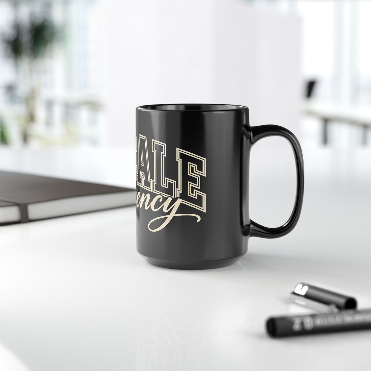 Upscale Frequency Black Coffee Mug – High Vibrational Ceramic Mug