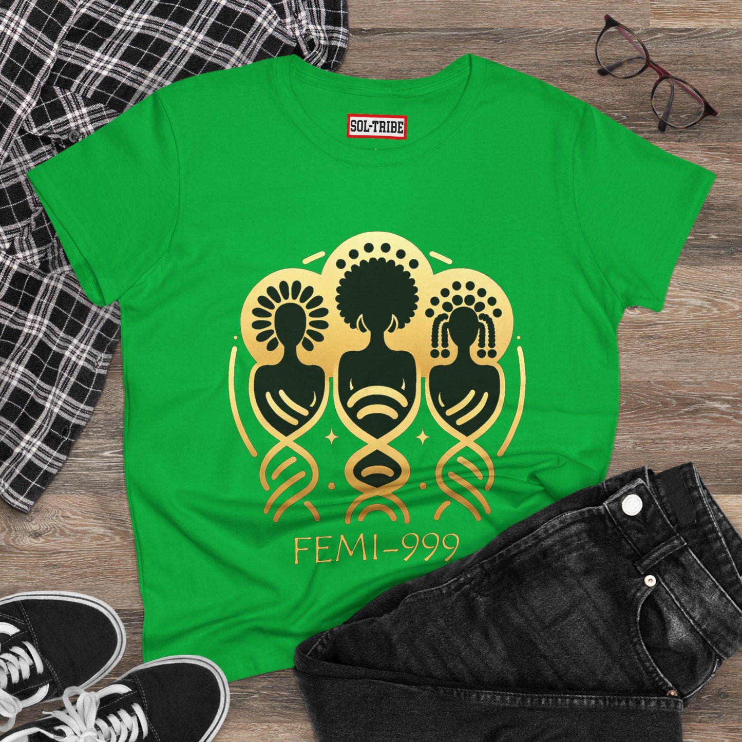 FEMI-9 Women's Graphic Tee - Empowering Design for Everyday Wear