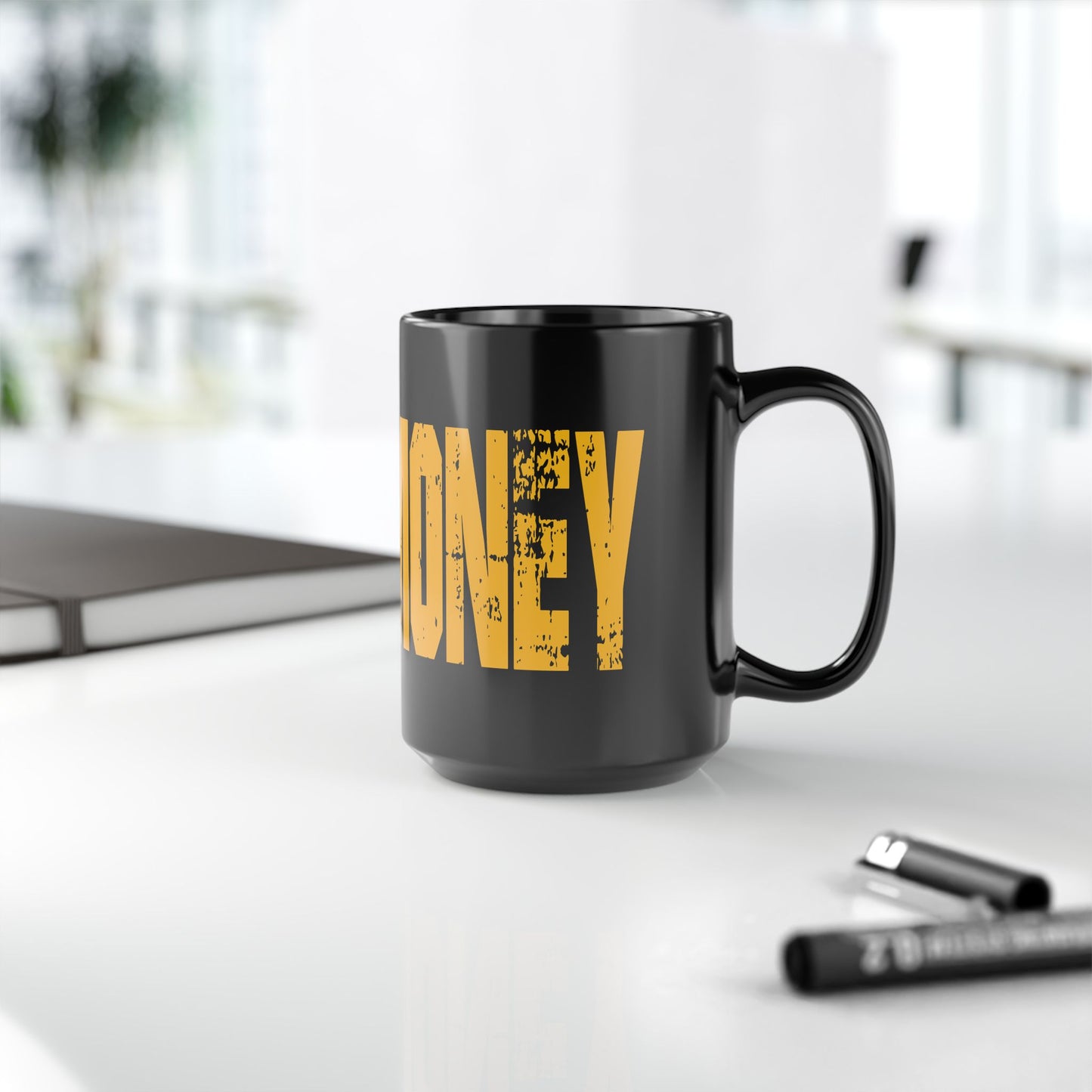 GODS MONEY Black Mug (15oz)