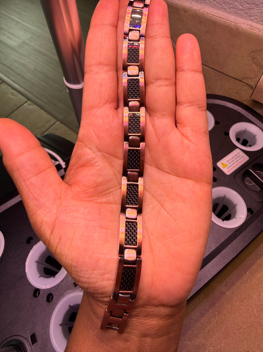 Men's Pure Copper Magnetic Bracelet — Carbon Fiber Energy Band