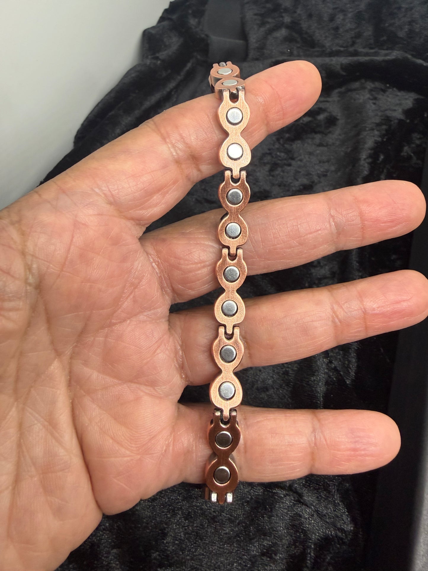 Infinite Love Copper Bracelet with White Zircon Stones