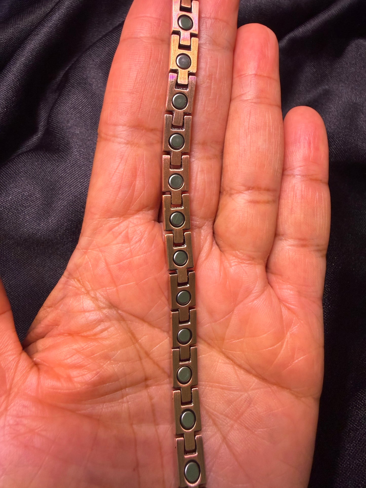 Geometric Link Copper Magnetic Bracelet