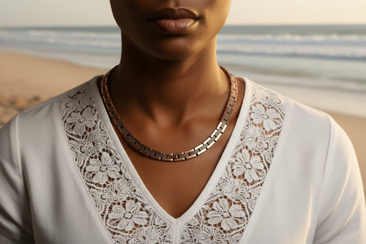 22" Copper Geometric Magnetic Necklace