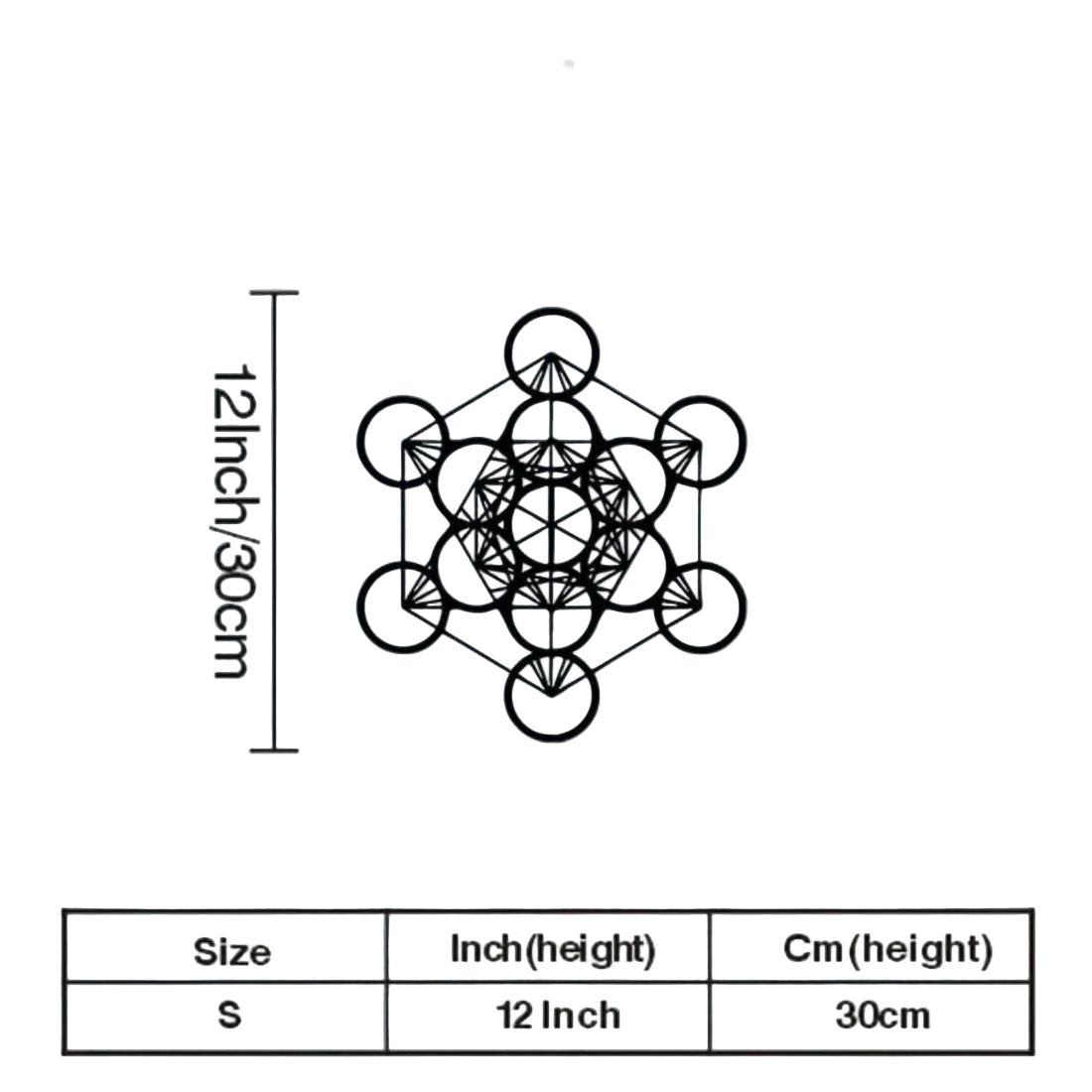 Metatron’s Cube Metal Wall Art – Sacred Geometry Grid (12×12 in)