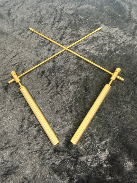 High quality copper and brass dowsing rod set