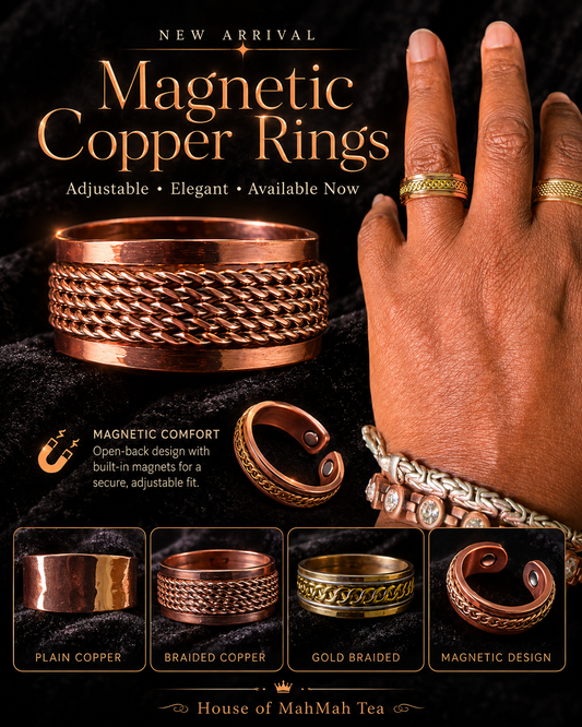Sacred Tea Copper Magnetic Rings (band style)
