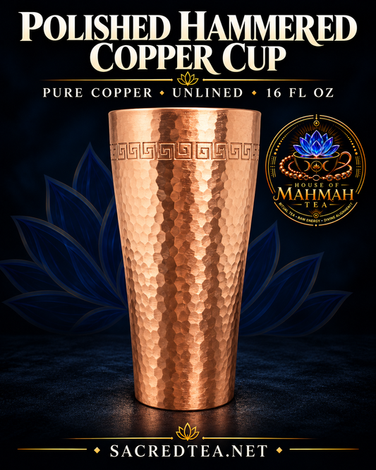 Polished hammered copper cup, 16 fl oz, House of MahMah Tea