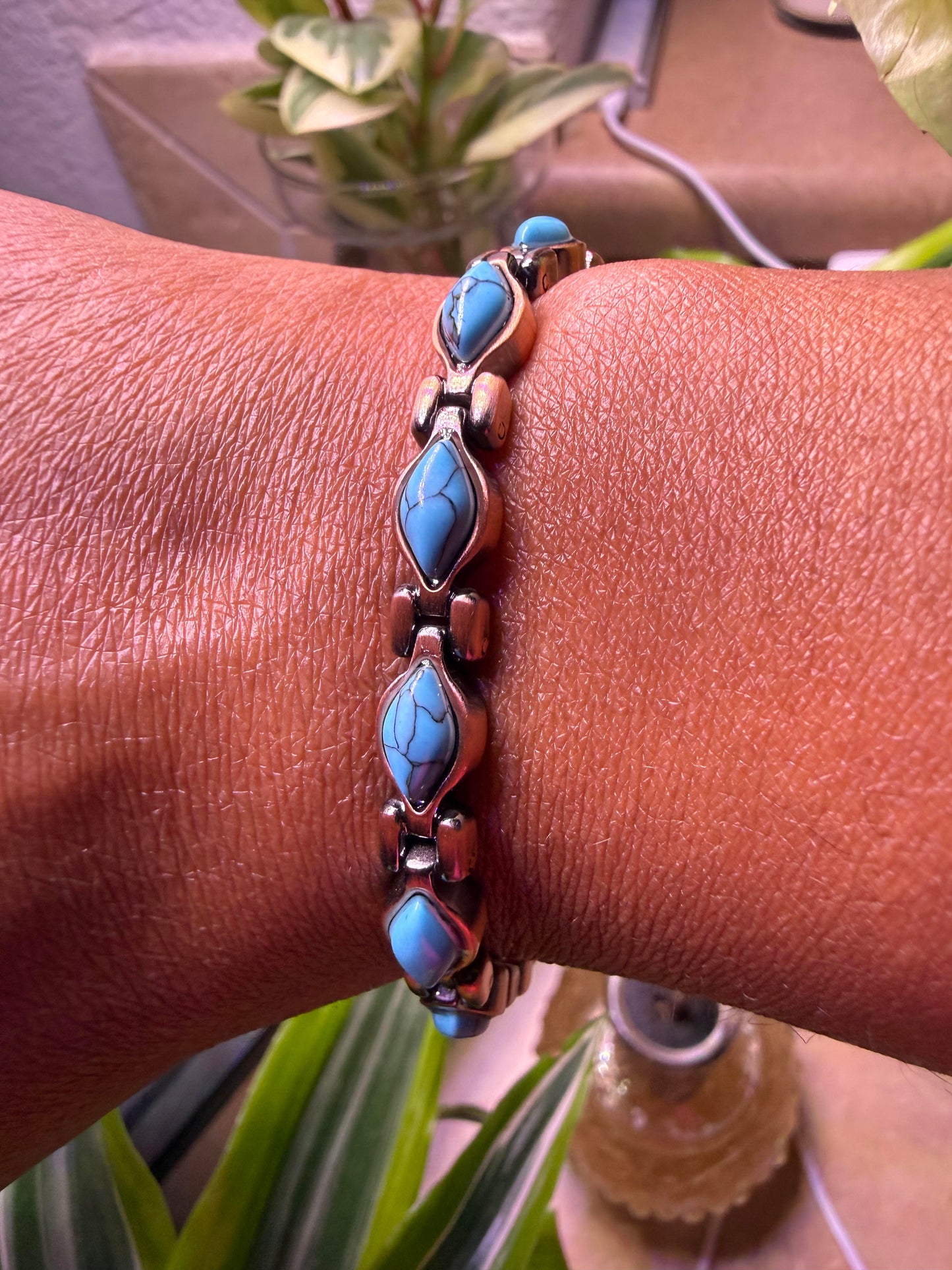Femi 9 copper and turquoise magnetic bracelet