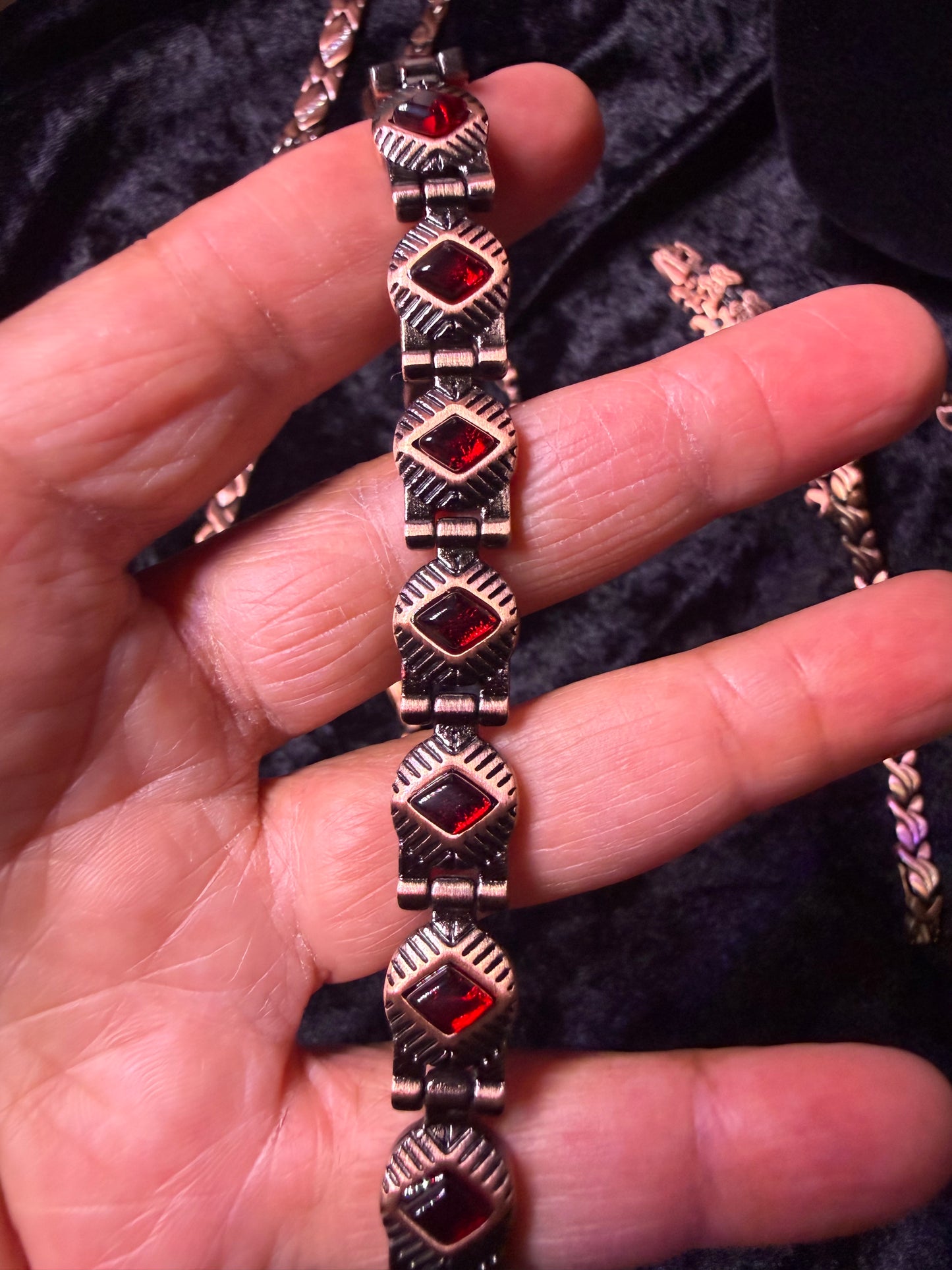 Red Majestic Copper Magnetic Bracelet — 9 Inch