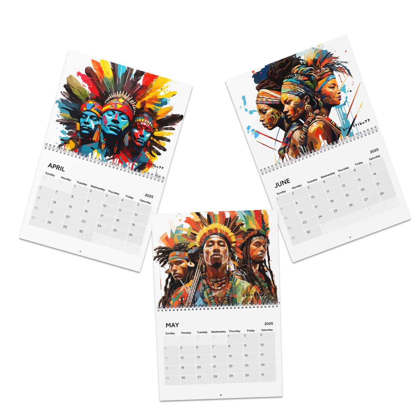 Sol-Tribe Wall Calendar 2025 Feathers Up! Collection