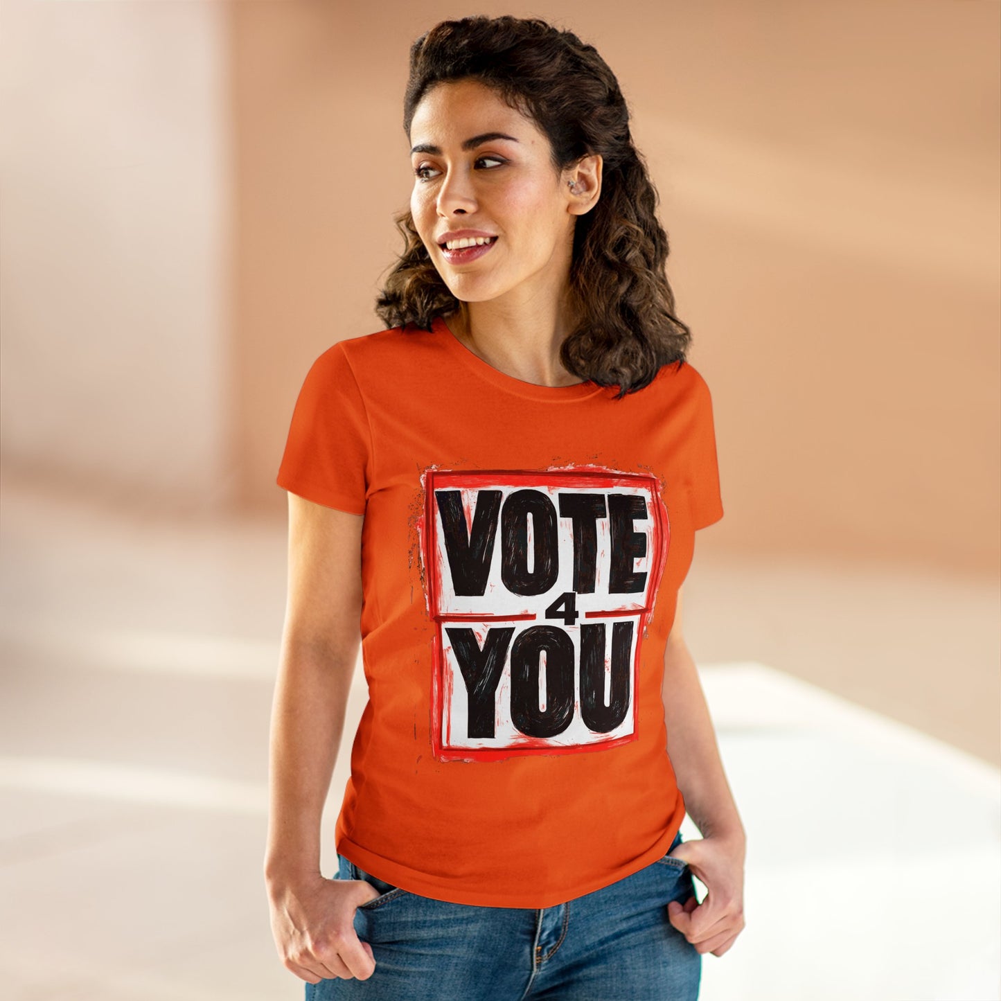 VOTE 4 YOU Women's Midweight Cotton Tee