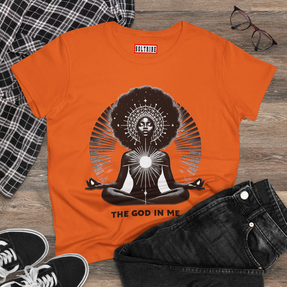 THE GOD IN ME Women's Midweight Cotton Tee