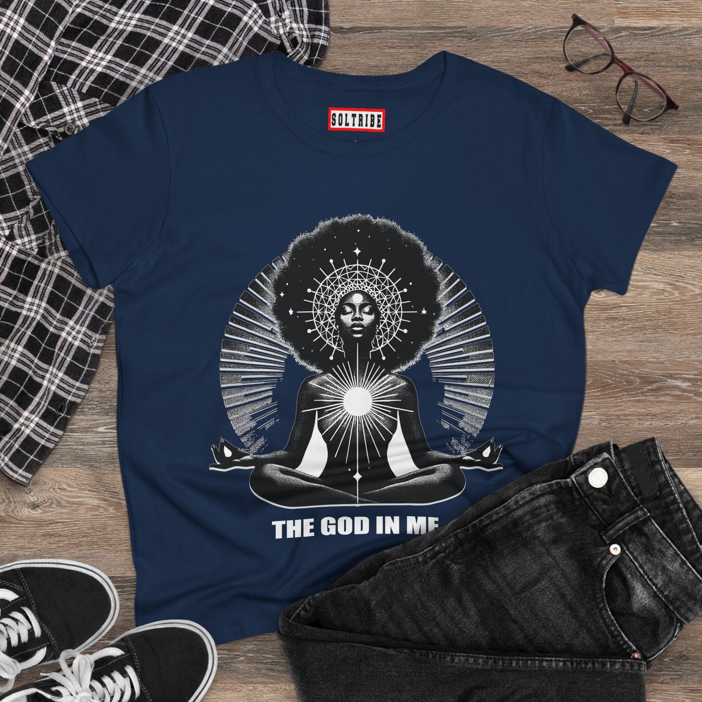 THE GOD IN ME Women's Midweight Cotton Tee