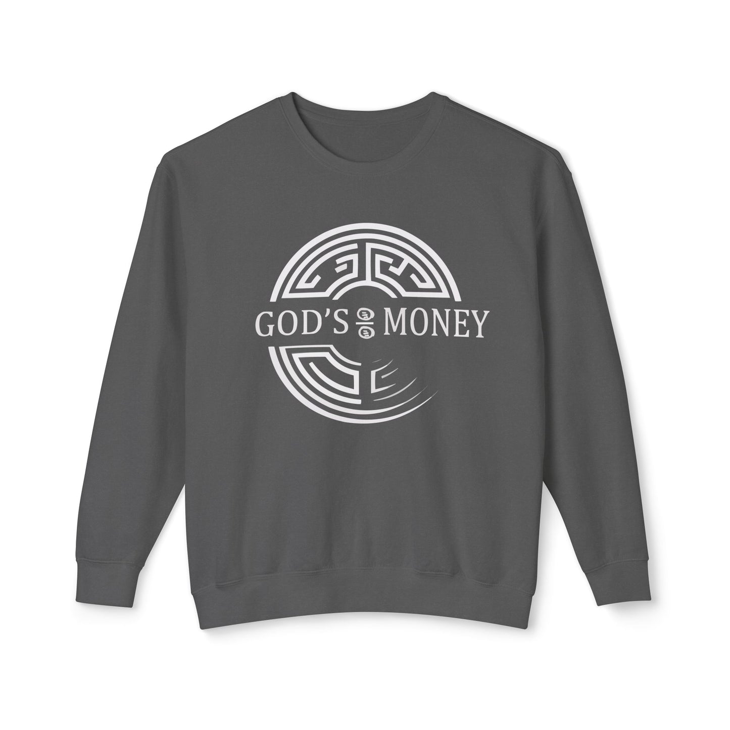 GODS MONEY SEAL Crewneck Sweatshirt — Silver & Gold High Frequency Design