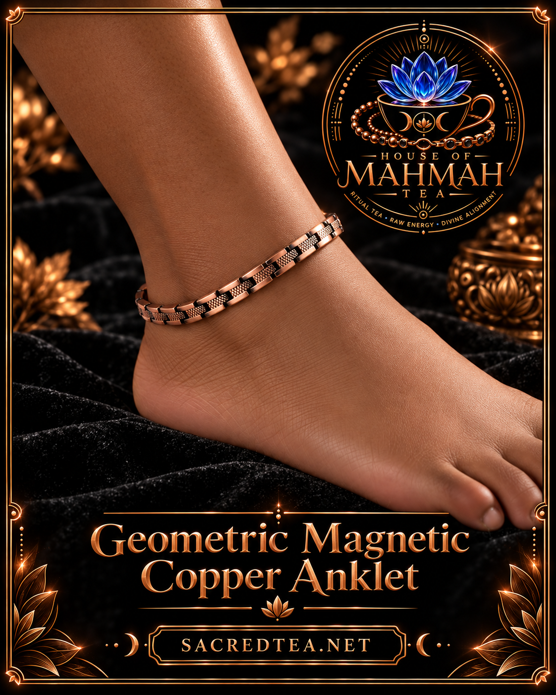 Geometric Magnetic Copper Anklet — House of MahMah Tea signature product card