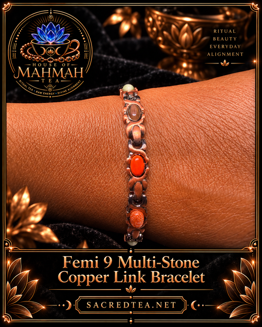Femi 9 Multi-Stone Copper Link Bracelet — House of MahMah Tea signature product card