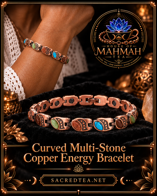 Curved Multi-Stone Copper Energy Bracelet — House of MahMah Tea signature product card