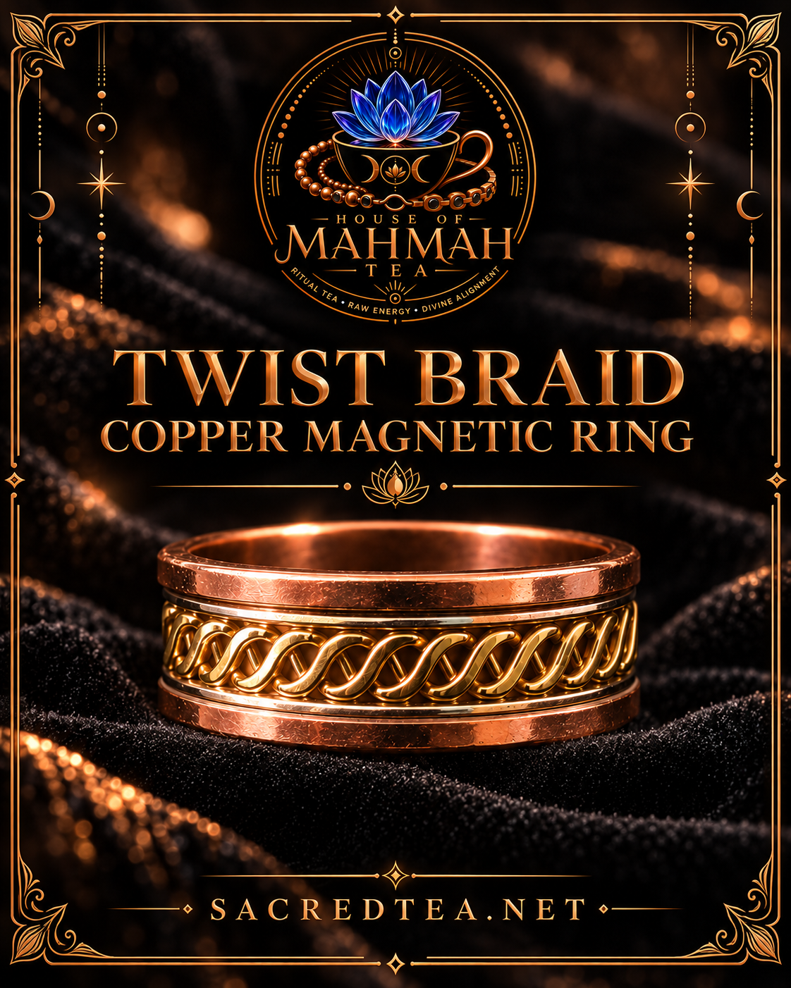 Twist Braid Copper Magnetic Ring — House of MahMah Tea signature product card