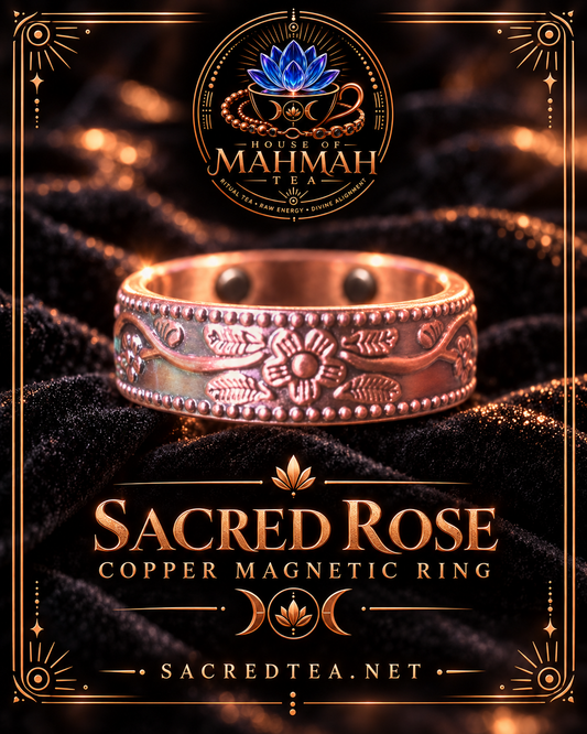 Sacred Rose Copper Magnetic Ring (2 or 4 magnets) — House of MahMah Tea signature product card