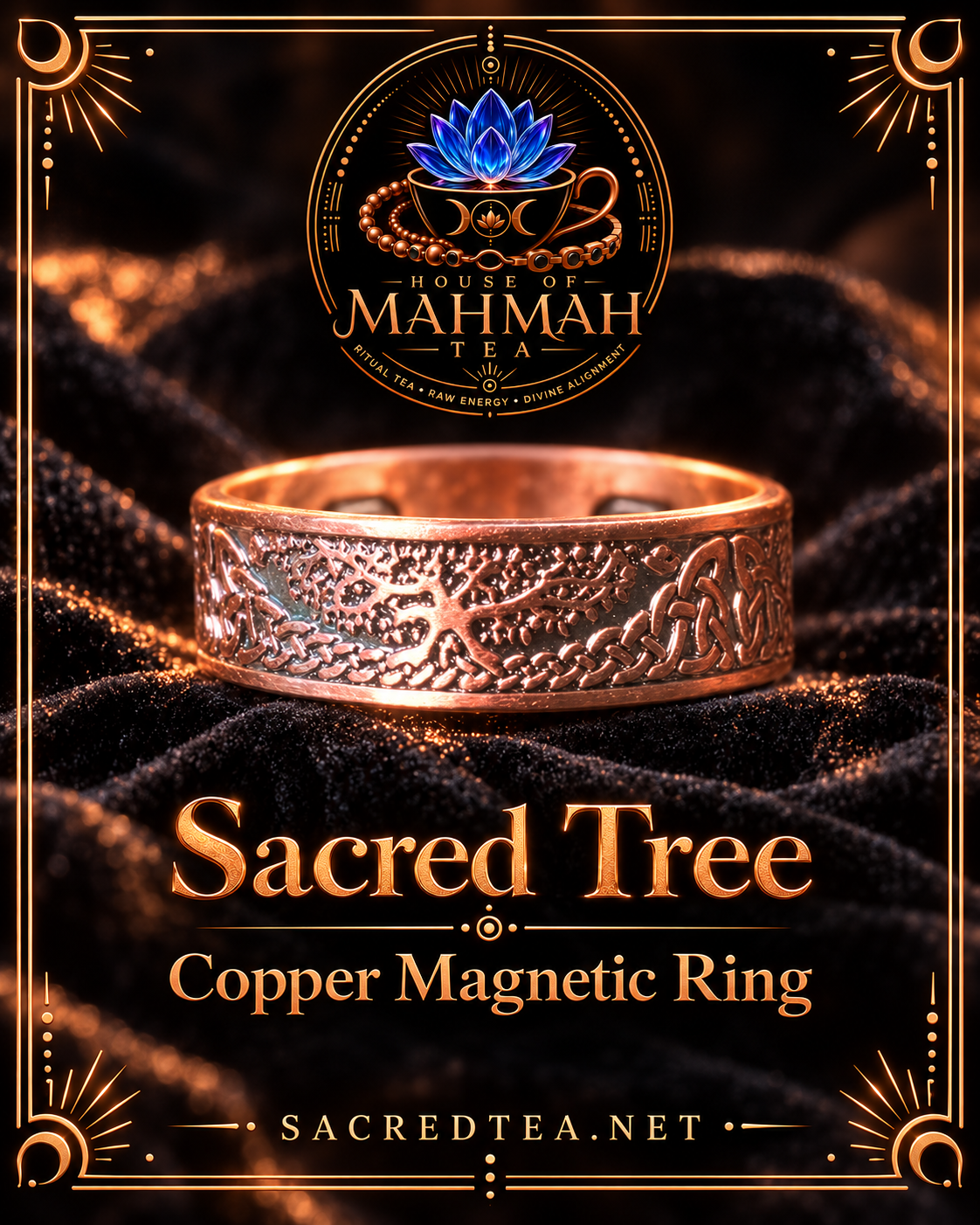 Sacred Tree Copper Magnetic Ring — House of MahMah Tea signature product card