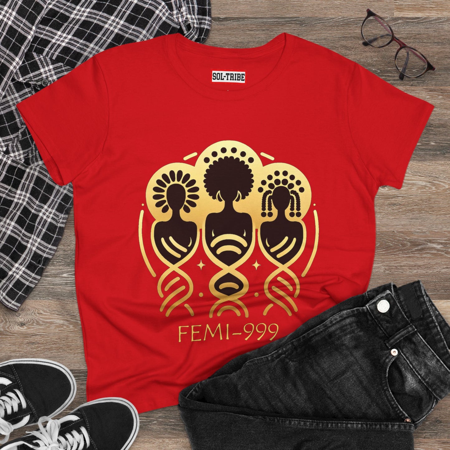 FEMI-9 Women's Graphic Tee - Empowering Design for Everyday Wear