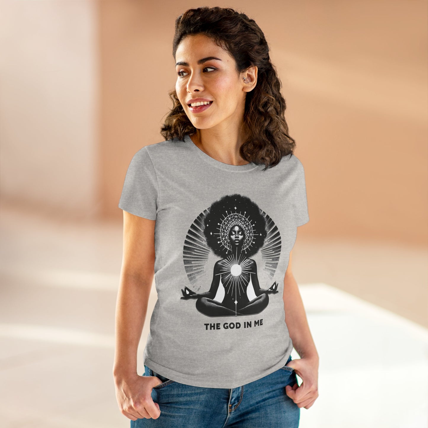 THE GOD IN ME Women's Midweight Cotton Tee