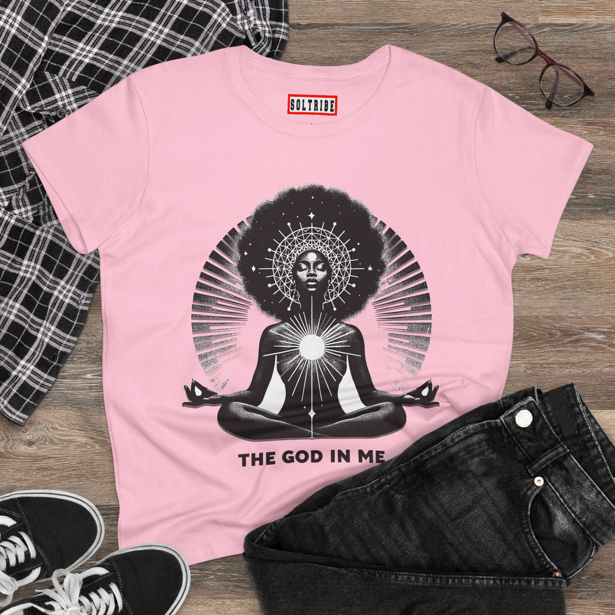 THE GOD IN ME Women's Midweight Cotton Tee