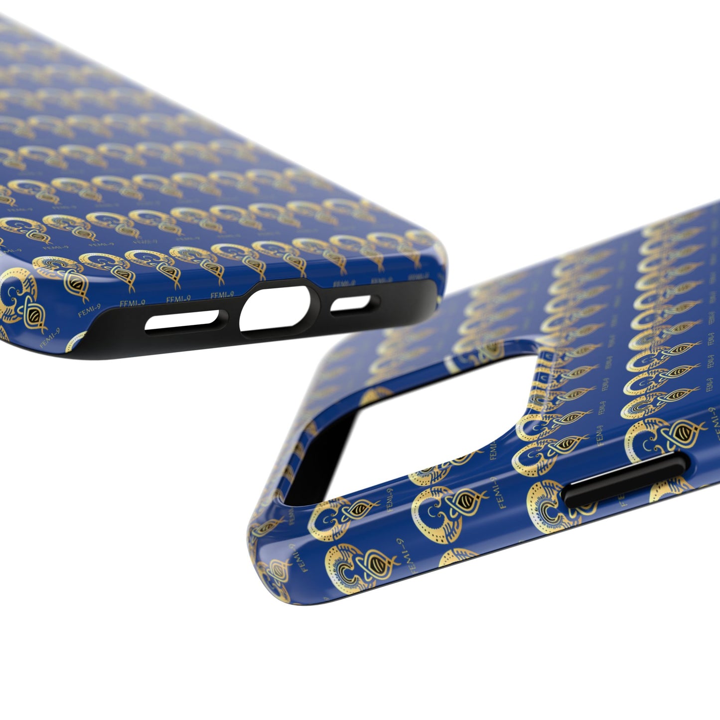 Phone Cases - Divine Femi-999 Design for a Touch of Class (blue/gold)