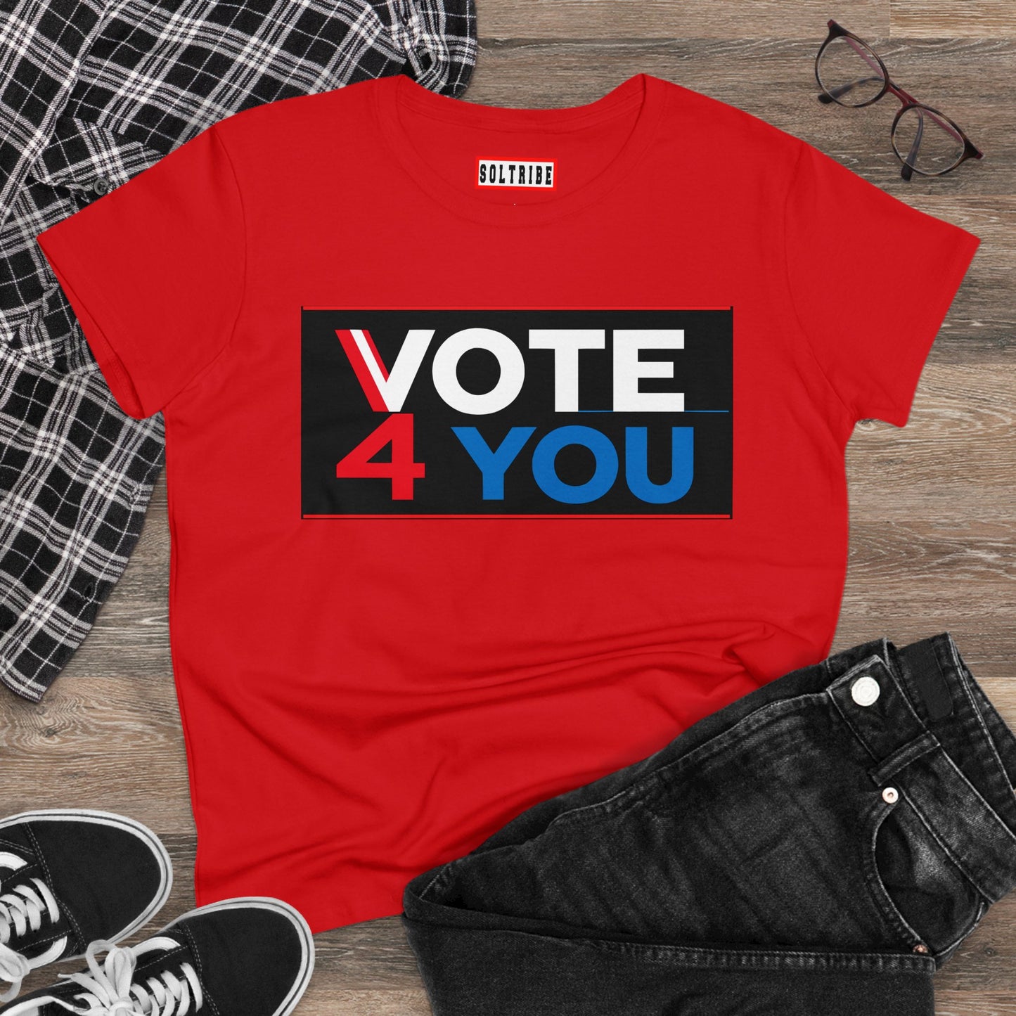 VOTE 4 YOU Women's Midweight Cotton Tee