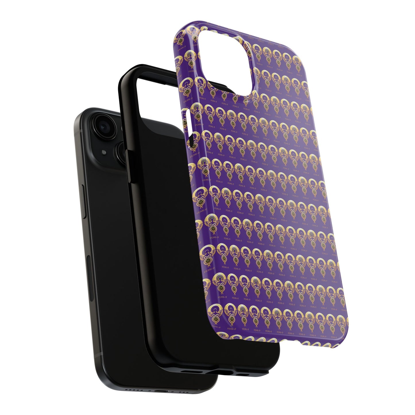 Phone Cases - Divine Femi-999 Design for a Touch of Class (PURPLE/GOLD)