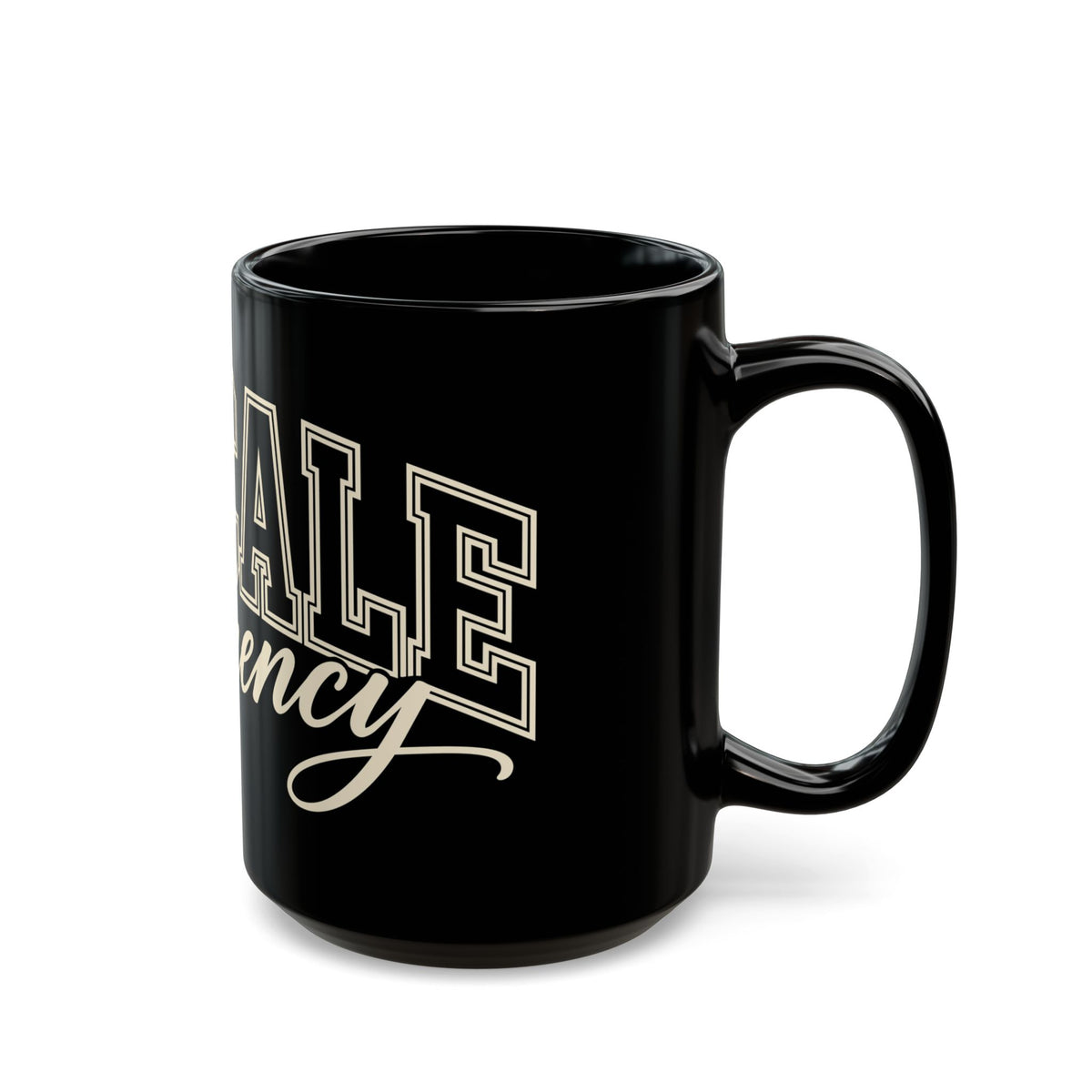 Upscale Frequency Black Coffee Mug – High Vibrational Ceramic Mug
