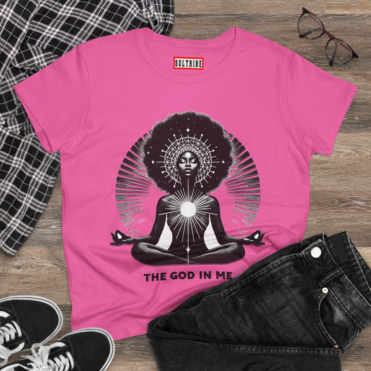 THE GOD IN ME Women's Midweight Cotton Tee