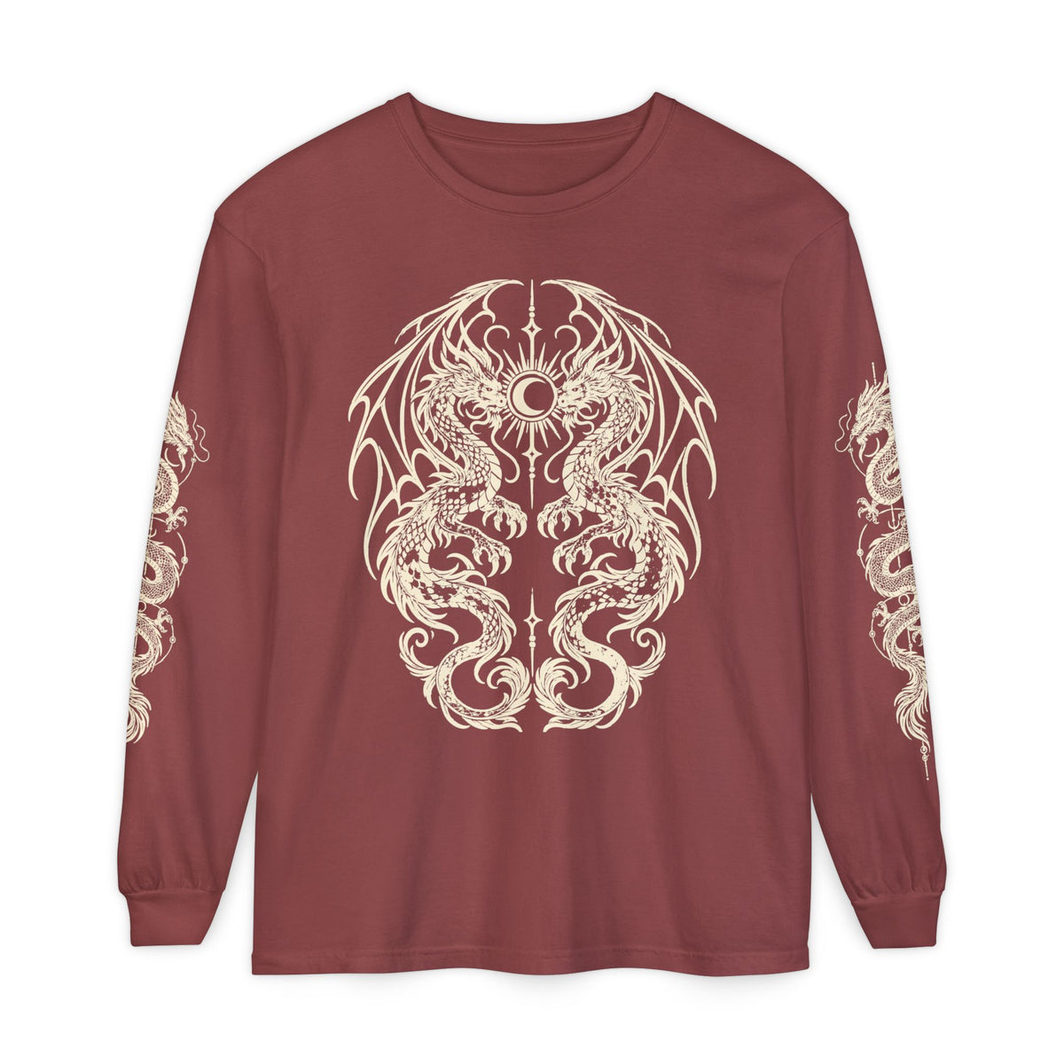 Unisex Twin Dragon Long Sleeve Tee