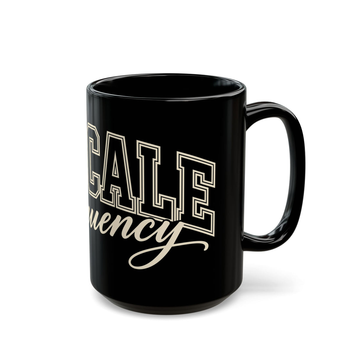 Upscale Frequency Black Coffee Mug – High Vibrational Ceramic Mug