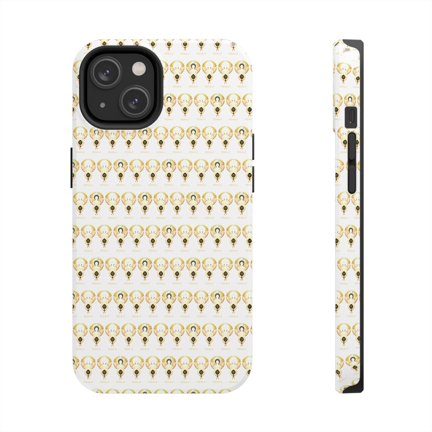 Phone Cases - Divine Femi-999 Design for a Touch of Class (white/gold)