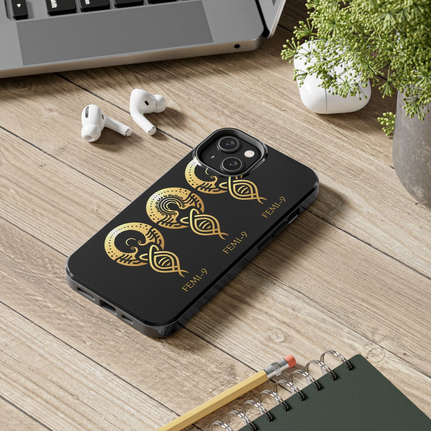 Phone Cases - Divine Femi-999 Design for a Touch of Class (black/gold)