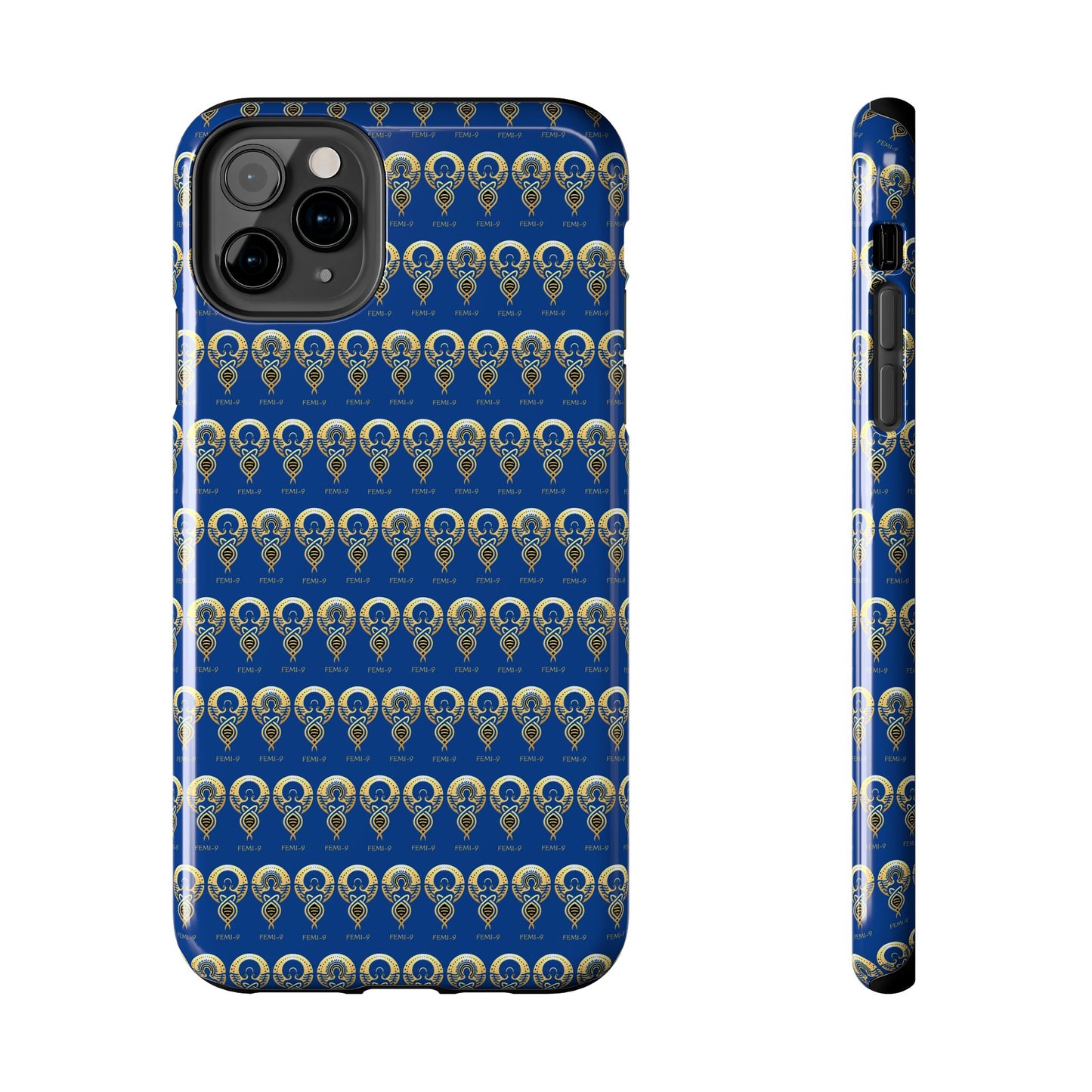 Phone Cases - Divine Femi-999 Design for a Touch of Class (blue/gold)