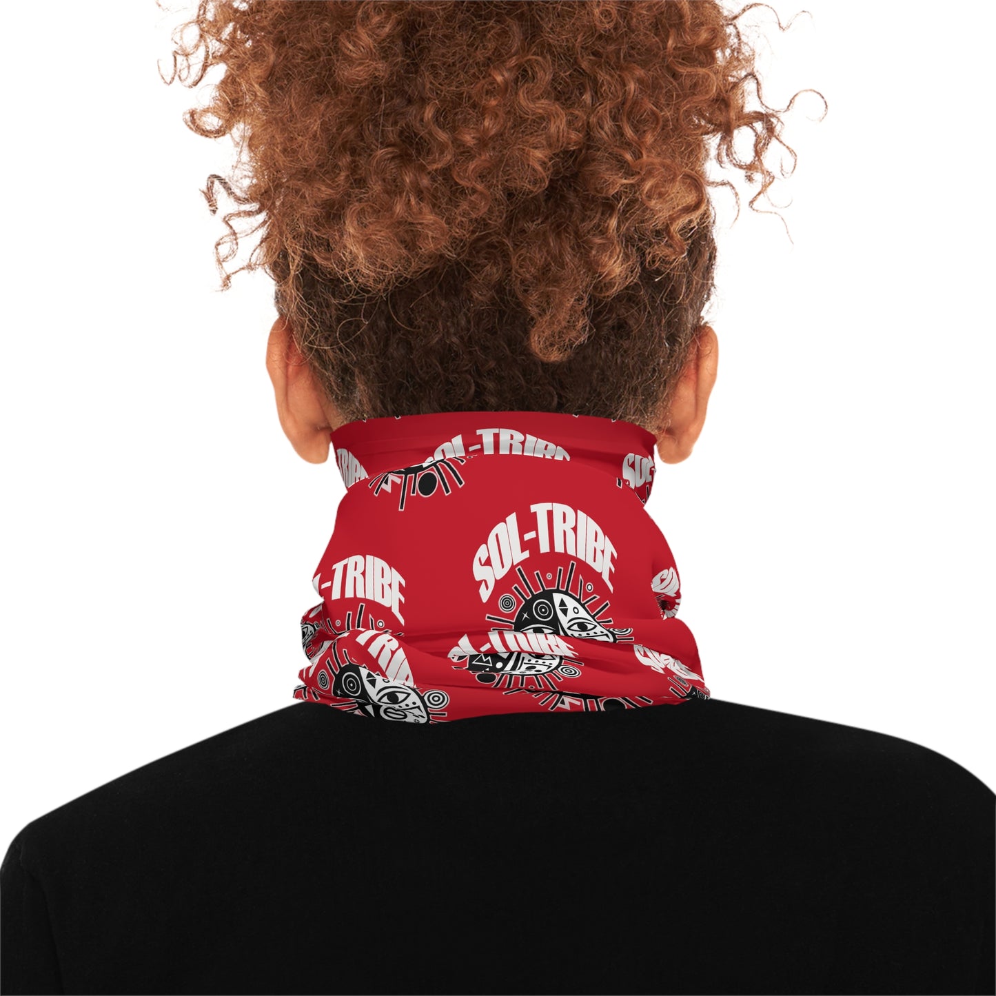 SOL-TRIBE Lightweight Neck Gaiter/ Head Band/ Wrap (RED/white)