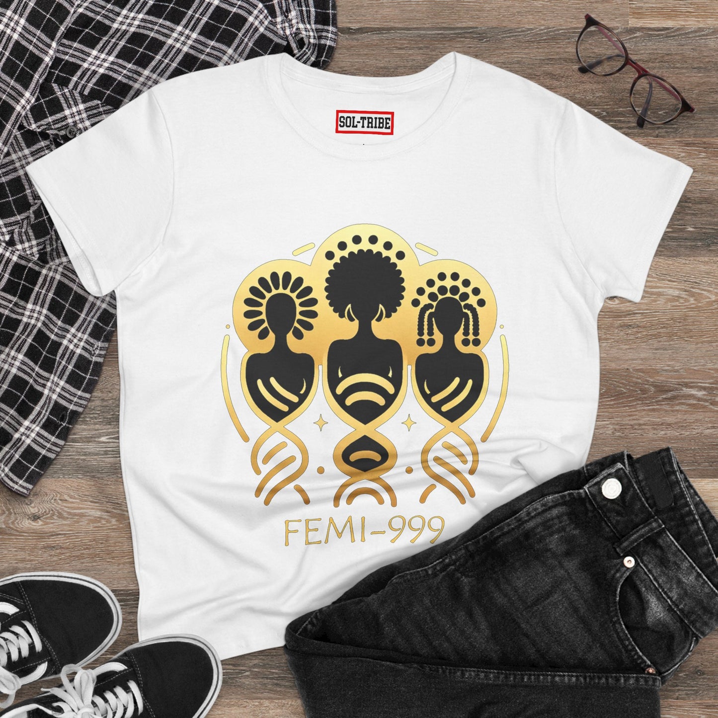 FEMI-9 Women's Graphic Tee - Empowering Design for Everyday Wear