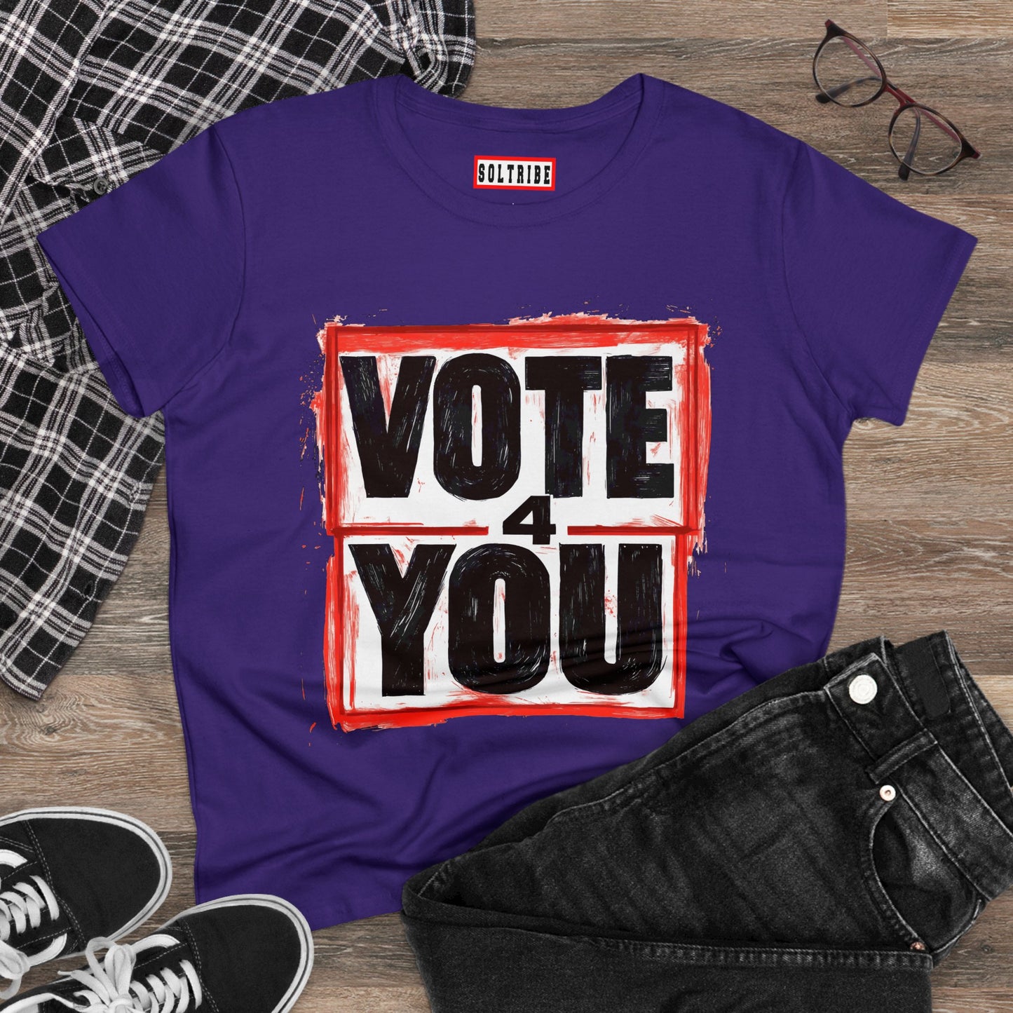 VOTE 4 YOU Women's Midweight Cotton Tee