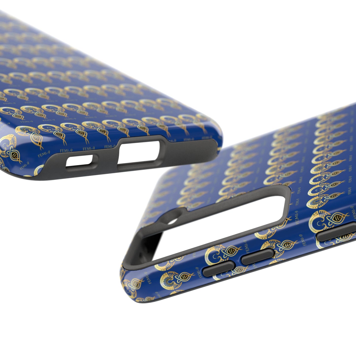 Phone Cases - Divine Femi-999 Design for a Touch of Class (blue/gold)