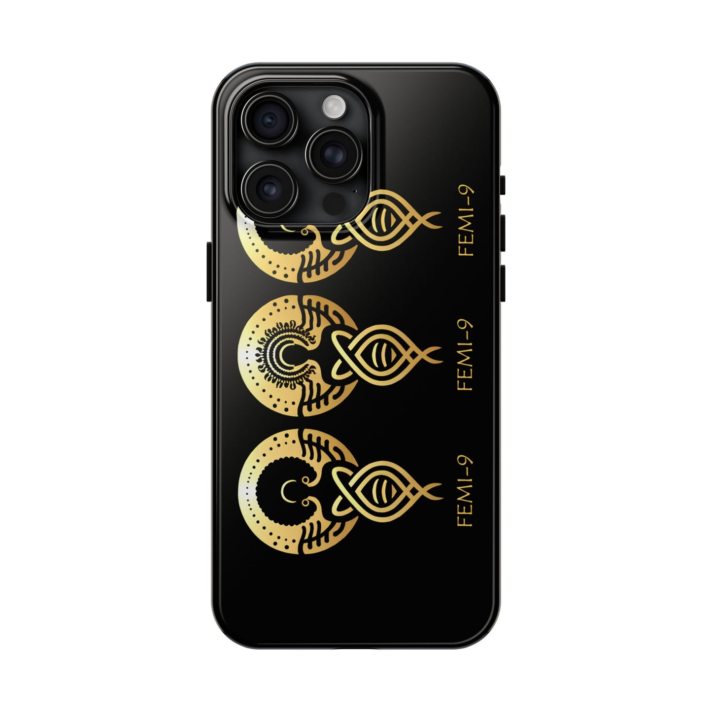 Phone Cases - Divine Femi-999 Design for a Touch of Class (black/gold)